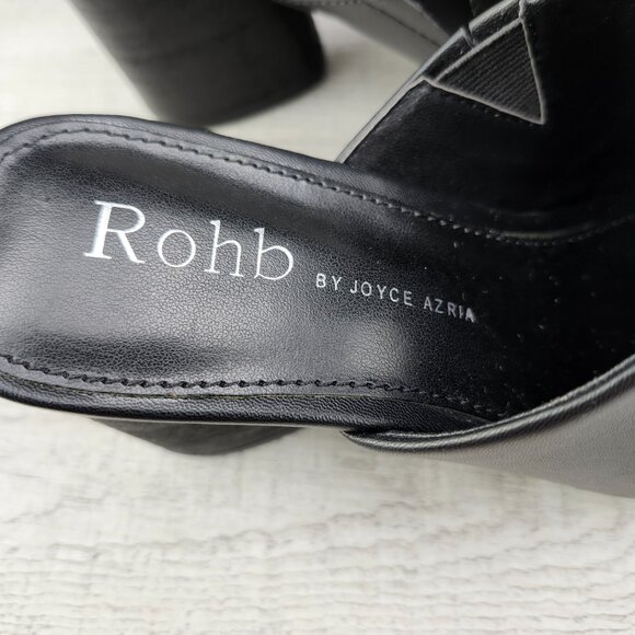 Rohb By Joyce Azria Women 6 Willow Point Closed Toe Mules Black PU ***Tried ON** - Picture 8 of 16
